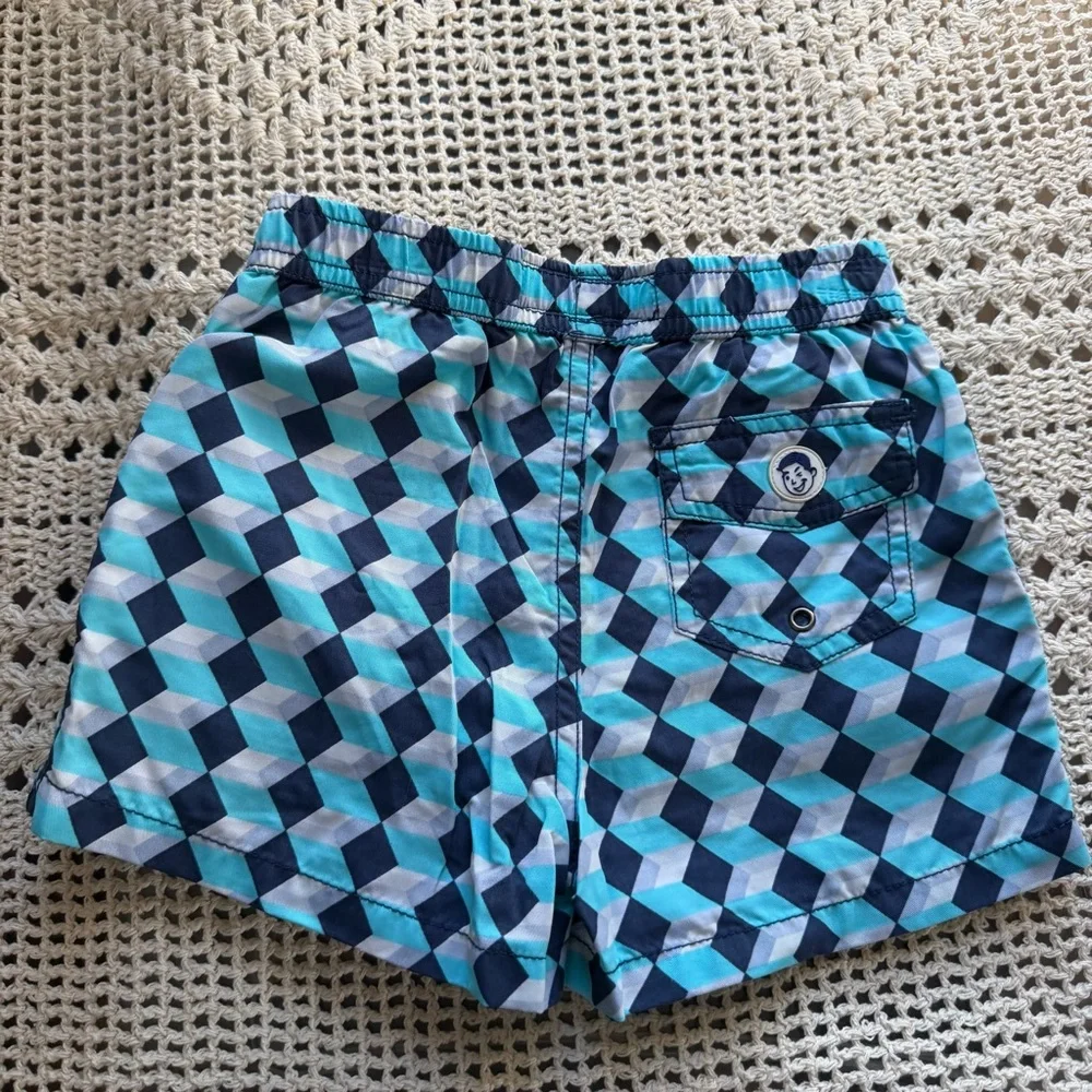 Jr. Swim Bathing Suit Trunks Shorts Blue Pattern Boys Toddler Size  4